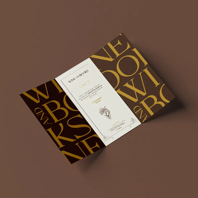 Materiais impressos Wine and Books